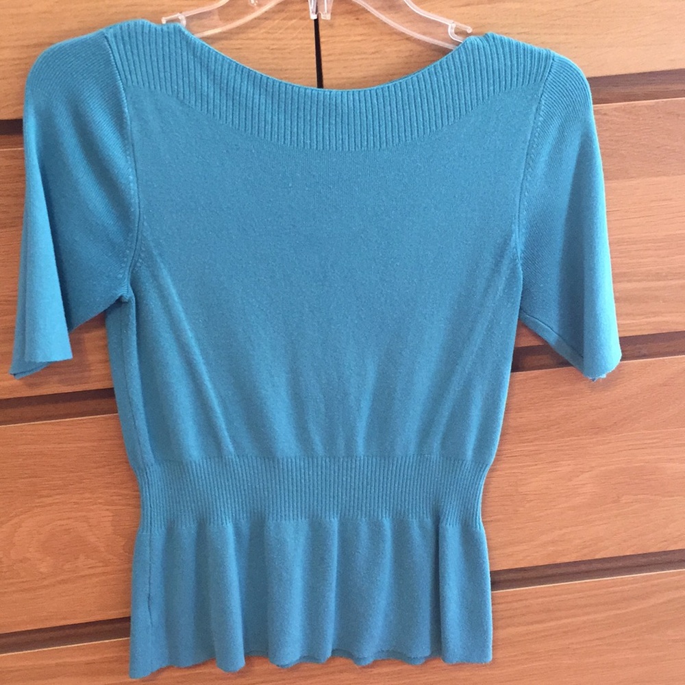 Teal fit and flare sweater top